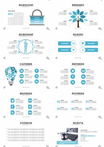 藍色簡約·創意新生 100頁熊貓辦公互聯網銷售PPT模板，賦能產品營銷新高度
